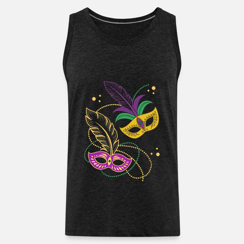 Mardi Gras - Karneval - Maske - Geschenk - Männer Premium Bio Tank Top - Anthrazit