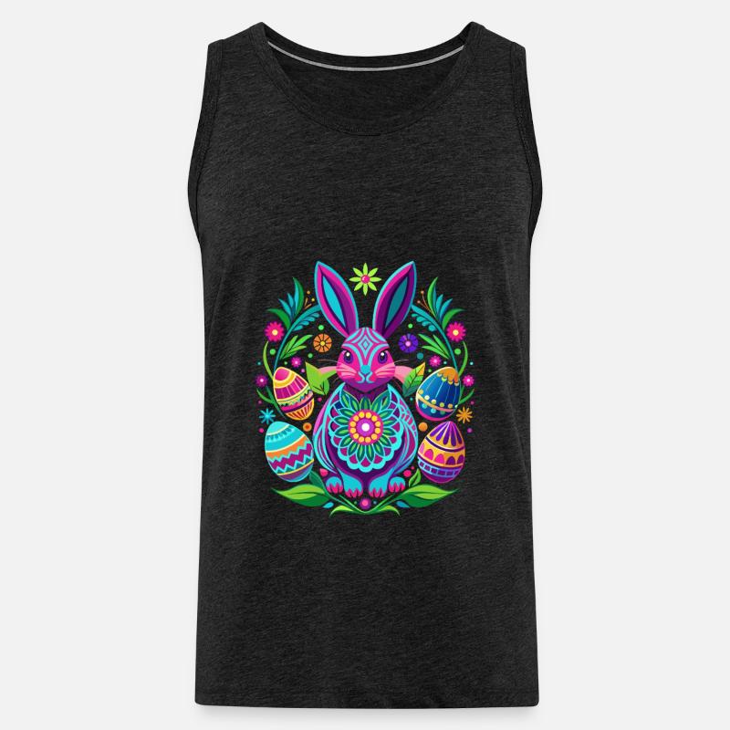 Happy Easter - Osterhase - Osterei - Geschenk - Männer Premium Bio Tank Top - Anthrazit
