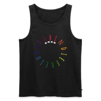 Ab in die Freiheit - ABI 2025 - Abitur - Spruch - Männer Premium Bio Tank Top - Anthrazit - Vorne - AI Model Male 185 dark (185cm)