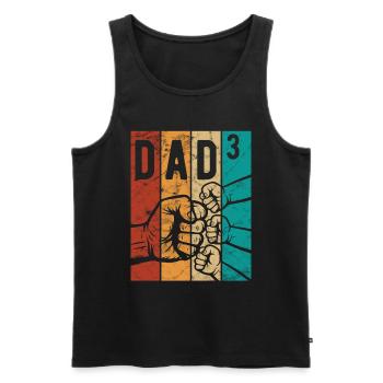 Dad 3 - Papa von drei Kindern - Team - Familie - Männer Premium Bio Tank Top - Anthrazit - Vorne - AI Model Male 185 dark (185cm)