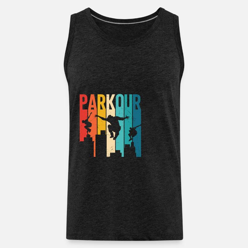 Parkour - Männer Premium Bio Tank Top - Anthrazit