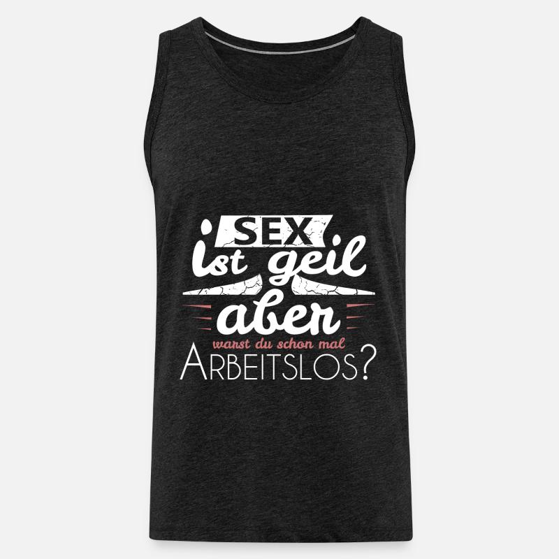 arbeitslos Spruch - Männer Premium Bio Tank Top - Anthrazit