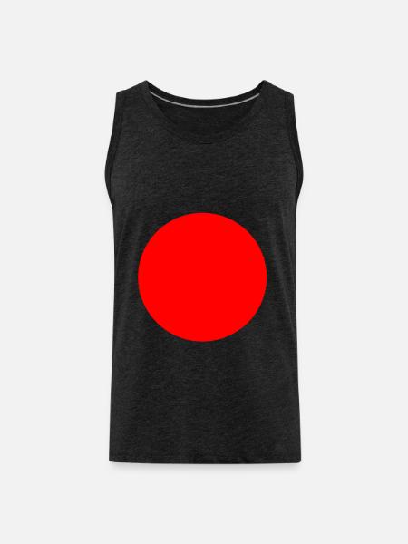Red circle - Men's Premium Organic Tank Top - charcoal grey