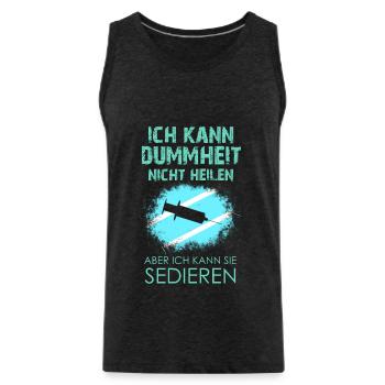 Arzt Mediziner Spruch - Männer Premium Bio Tank Top - Anthrazit - Vorne - AI Model Male 185 dark (185cm)