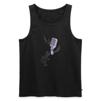 Mikrofon Musik Retro Mic - Männer Premium Bio Tank Top - Anthrazit - Vorne - Alexander (188cm)