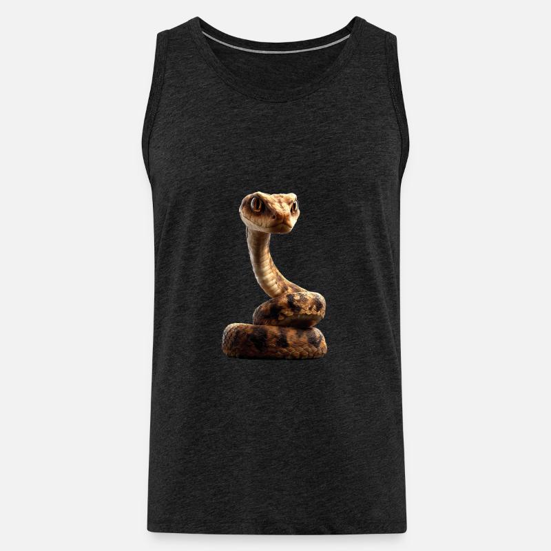 snake, python, cobra, rattlesnake, snakes - Men's Premium Organic Tank Top - charcoal grey