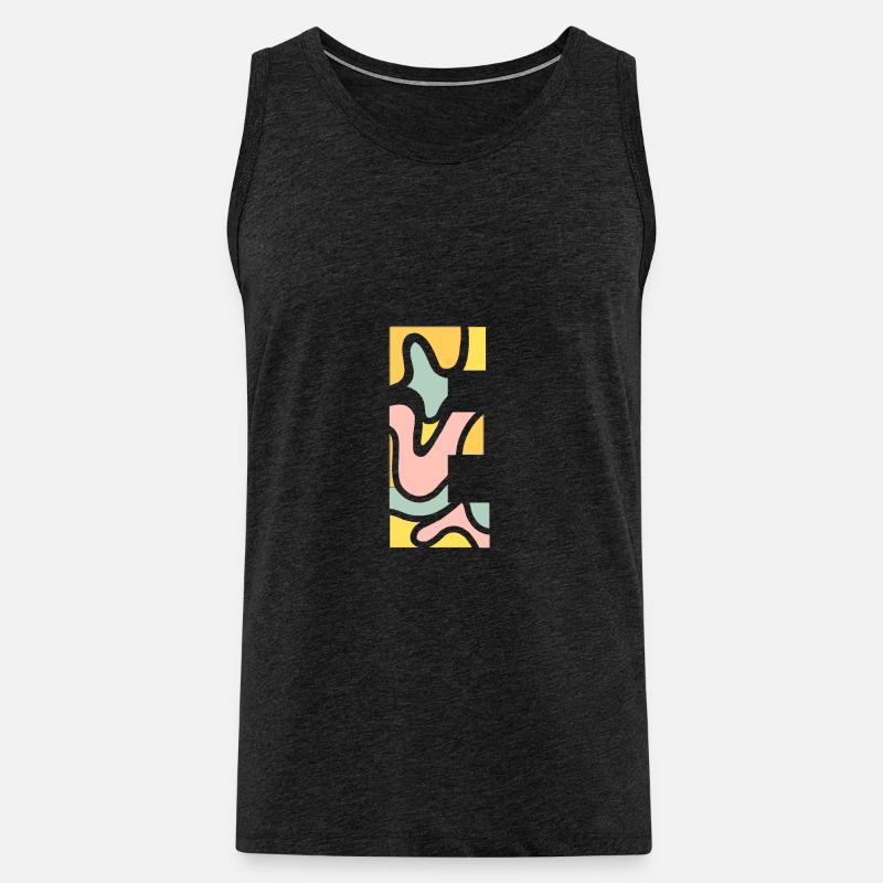 letter E - Männer Premium Bio Tank Top - Anthrazit