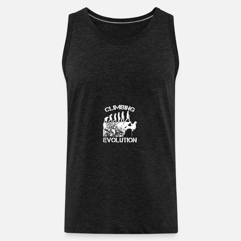 Klettern Berge Kletterer Geschenk · Evolution - Männer Premium Bio Tank Top - Anthrazit