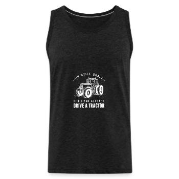 Farmer kids tractor gift · driving tractor - Men's Premium Organic Tank Top - charcoal grey - Front - AI Model Male 185 dark (185cm)