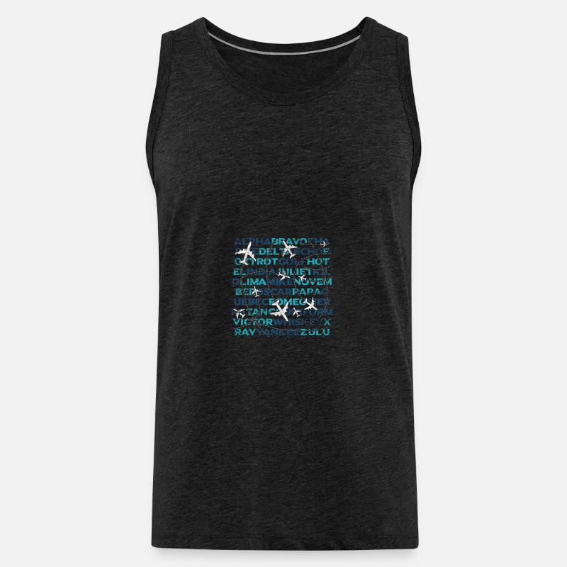 Flugzeug Luftfahrt Fliegen - Männer Premium Bio Tank Top - Anthrazit