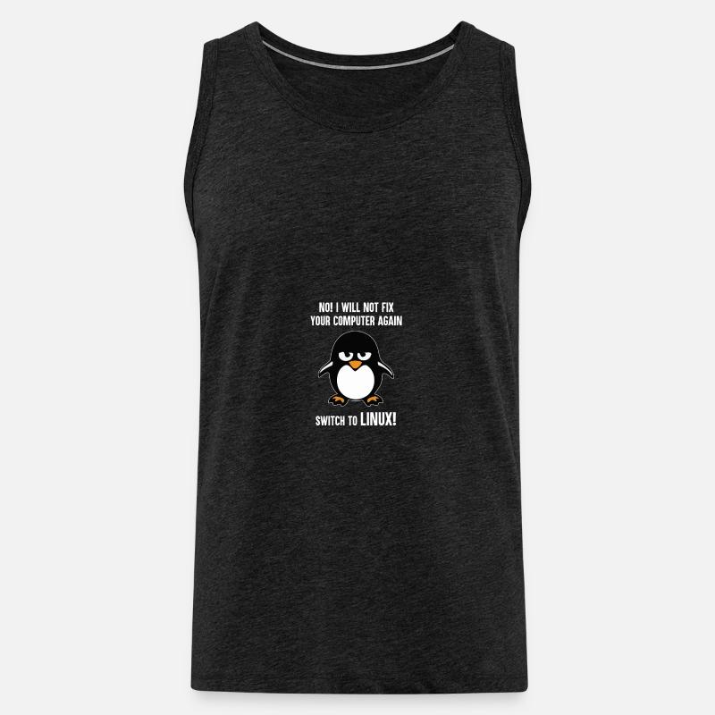 Programmation cadeau informatique · Linux - Débardeur bio Premium Homme - charbon