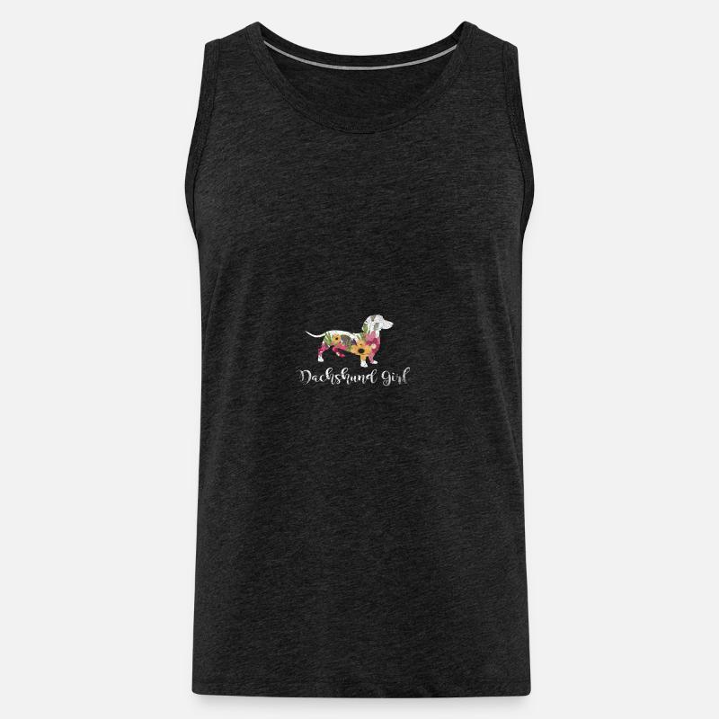 Dackel Mädchen - Männer Premium Bio Tank Top - Anthrazit