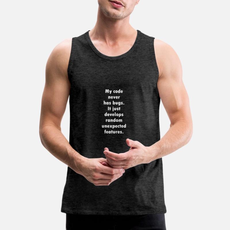 Programmer code bugs computer science nerd Men's Premium Organic Tank Top