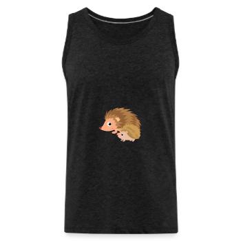 Igel mit Igelbaby - Männer Premium Bio Tank Top - Anthrazit - Vorne - Alexander (188cm)