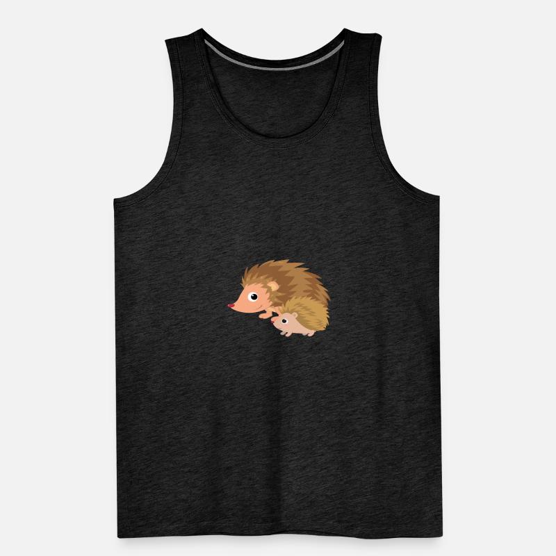 Igel mit Igelbaby Männer Premium Bio Tank Top