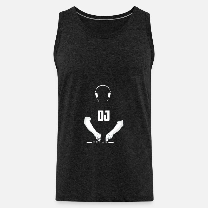 Dj Techno Musik Geschenk Kopfhörer Mischpult - Männer Premium Bio Tank Top - Anthrazit