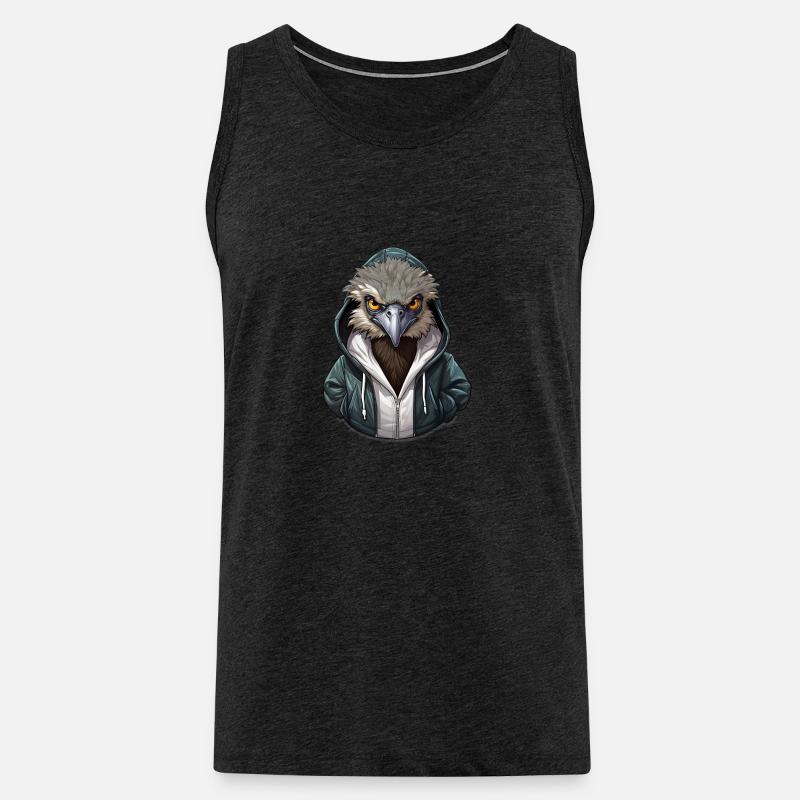 Cooler Emu in Freizeitkleidung - Männer Premium Bio Tank Top - Anthrazit