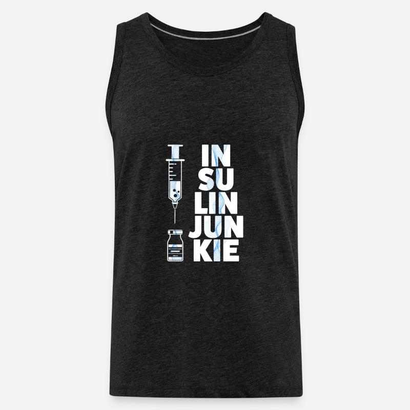 Insulin Junkie - Männer Premium Bio Tank Top - Anthrazit