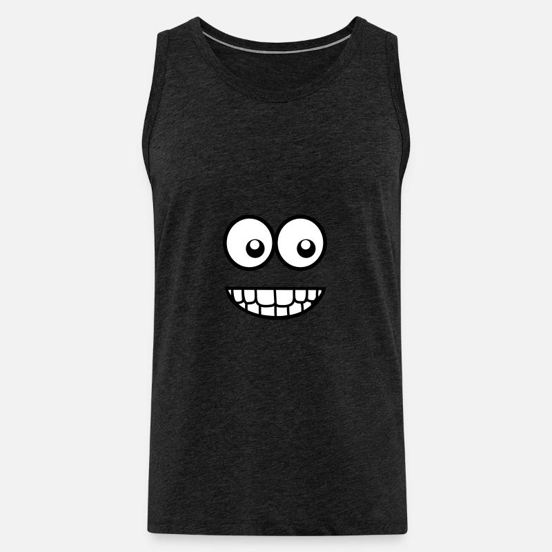 Lustiges Comic Gesicht (Witzig) / Smiley - Männer Premium Bio Tank Top - Anthrazit