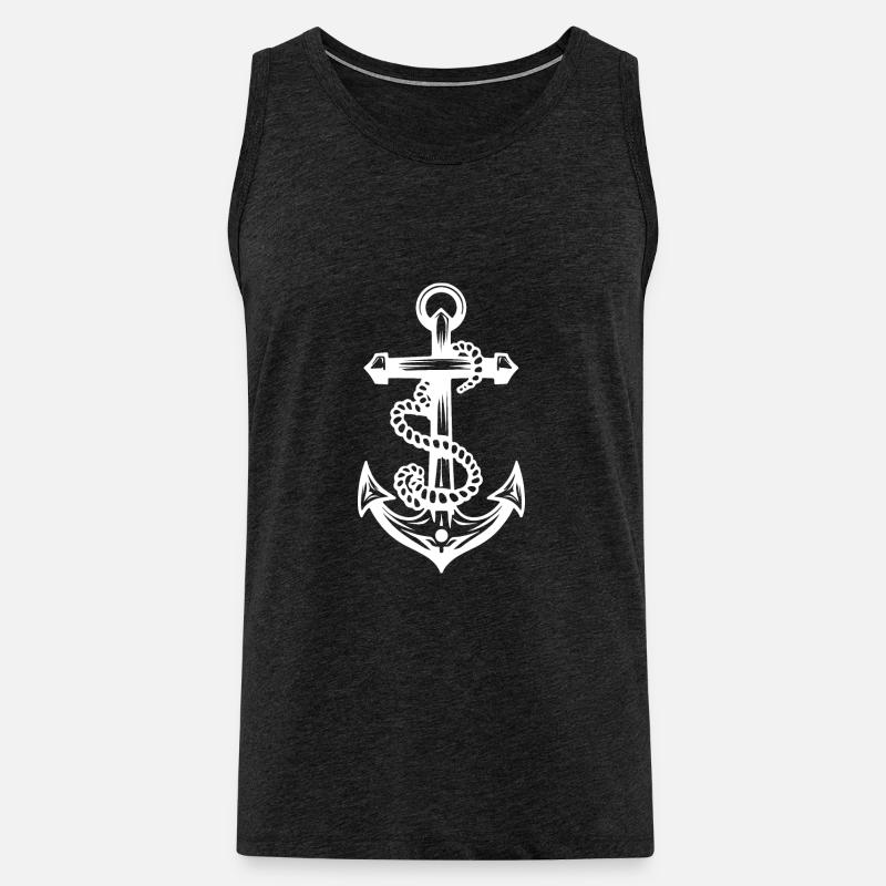 Anker Symbolik - Männer Premium Bio Tank Top - Anthrazit