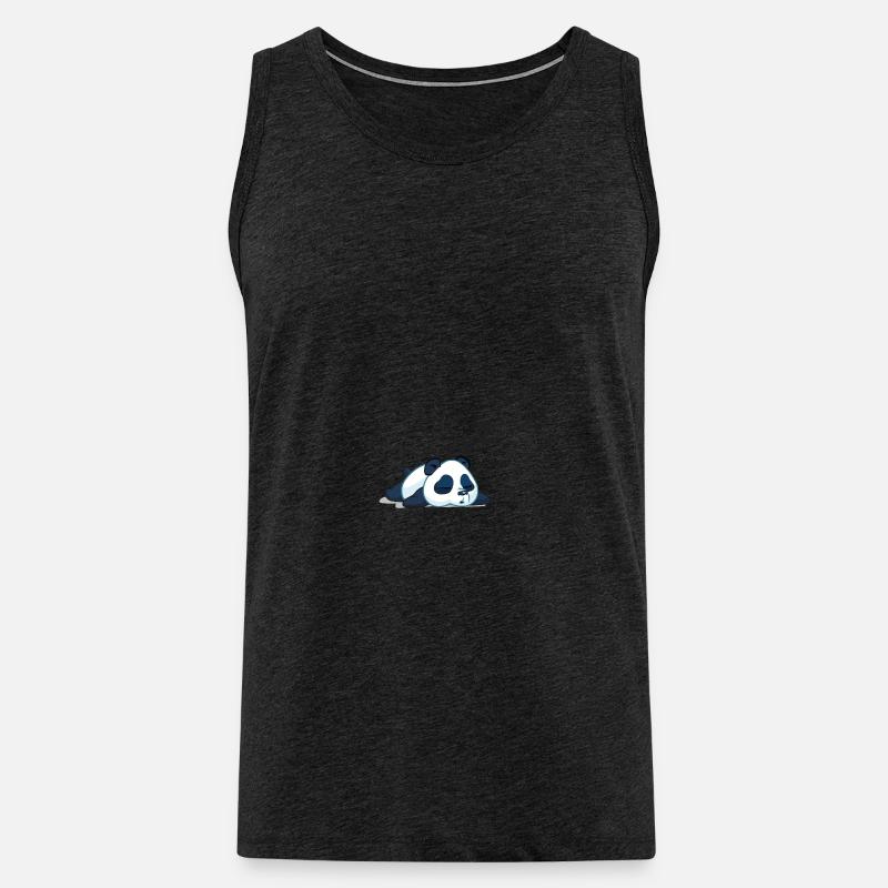 Panda, der schläft - Männer Premium Bio Tank Top - Anthrazit