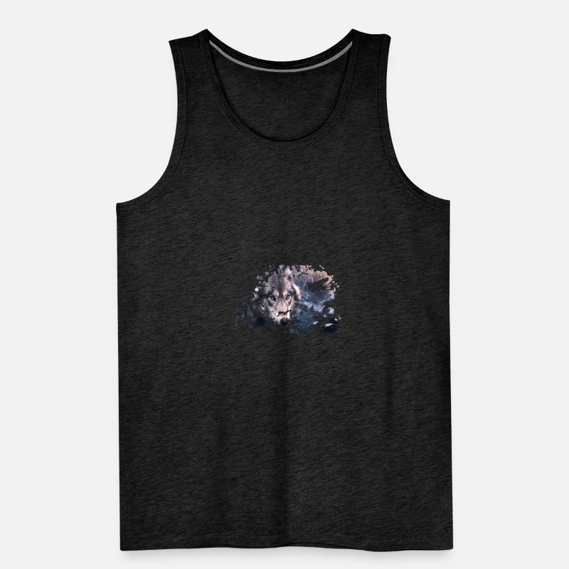 Wolf Farb Splash Männer Premium Bio Tank Top