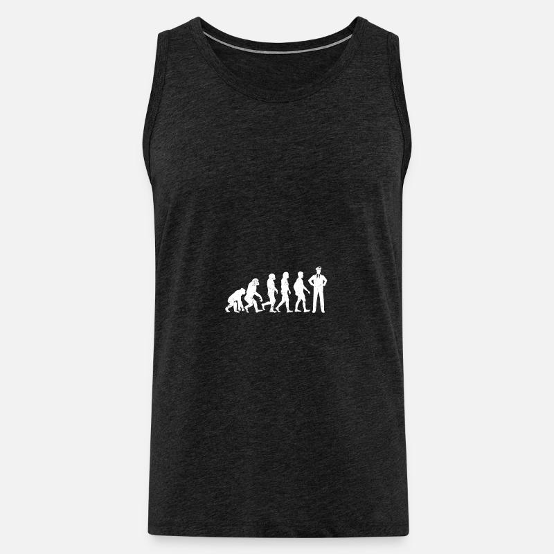 Evolution Pilot Airplane - Männer Premium Bio Tank Top - Anthrazit