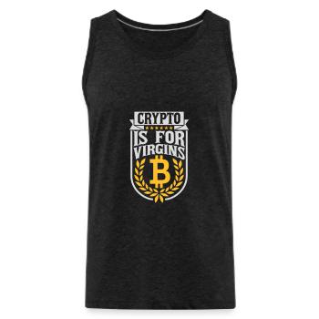crypto is for virgins - Männer Premium Bio Tank Top - Anthrazit - Vorne - AI Model Male 185 dark (185cm)