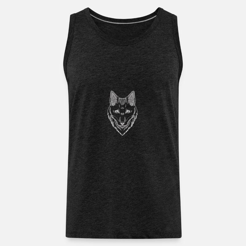 Fuchs Kopf weiß - Männer Premium Bio Tank Top - Anthrazit
