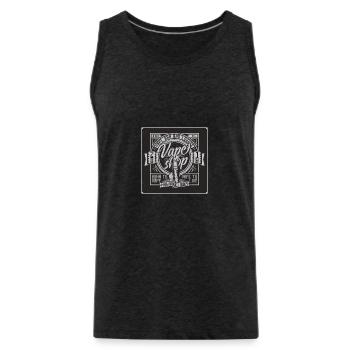 Vape smokers - Men's Premium Organic Tank Top - charcoal grey - Front - Alexander (188cm)