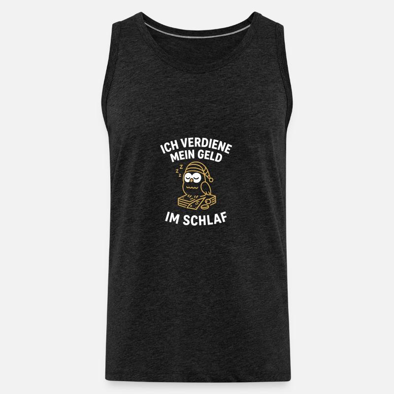 GeldImSchlaf Eule - Männer Premium Bio Tank Top - Anthrazit