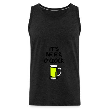 Bier, Bierzeit - beer o'clock - Männer Premium Bio Tank Top - Anthrazit - Vorne - Alexander (188cm)