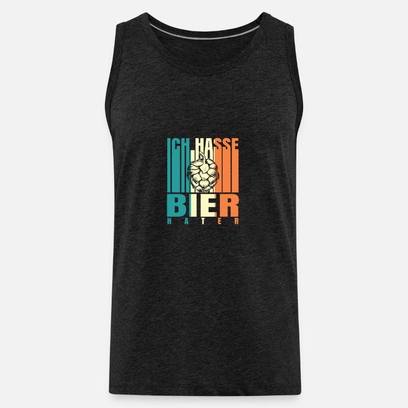 Ich hasse Bier Hater - Männer Premium Bio Tank Top - Anthrazit