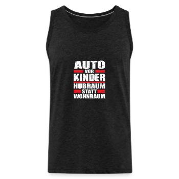 Auto vor Kinder hubraum statt wohnraum - Männer Premium Bio Tank Top - Anthrazit - Vorne - AI Model Male 185 dark (185cm)