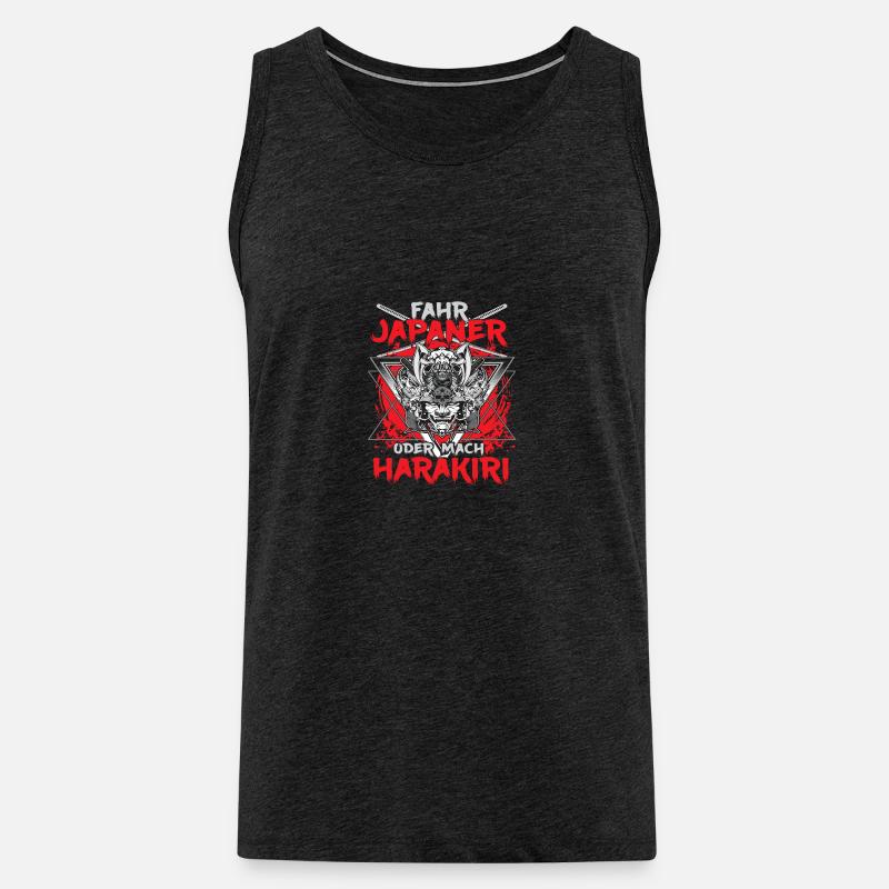 Fahr Japaner oder mach Harakiri - Männer Premium Bio Tank Top - Anthrazit