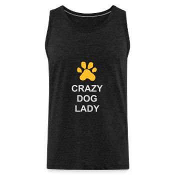 crazy dog lady Zitat - Männer Premium Bio Tank Top - Anthrazit - Vorne - AI Model Male 185 dark (185cm)