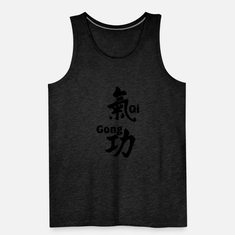 QI gong script avec texte vertical Débardeur bio Premium Homme