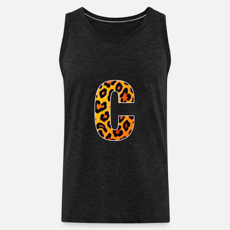 Leopard_Buchstabenmuster_-_C - Männer Premium Bio Tank Top - Anthrazit
