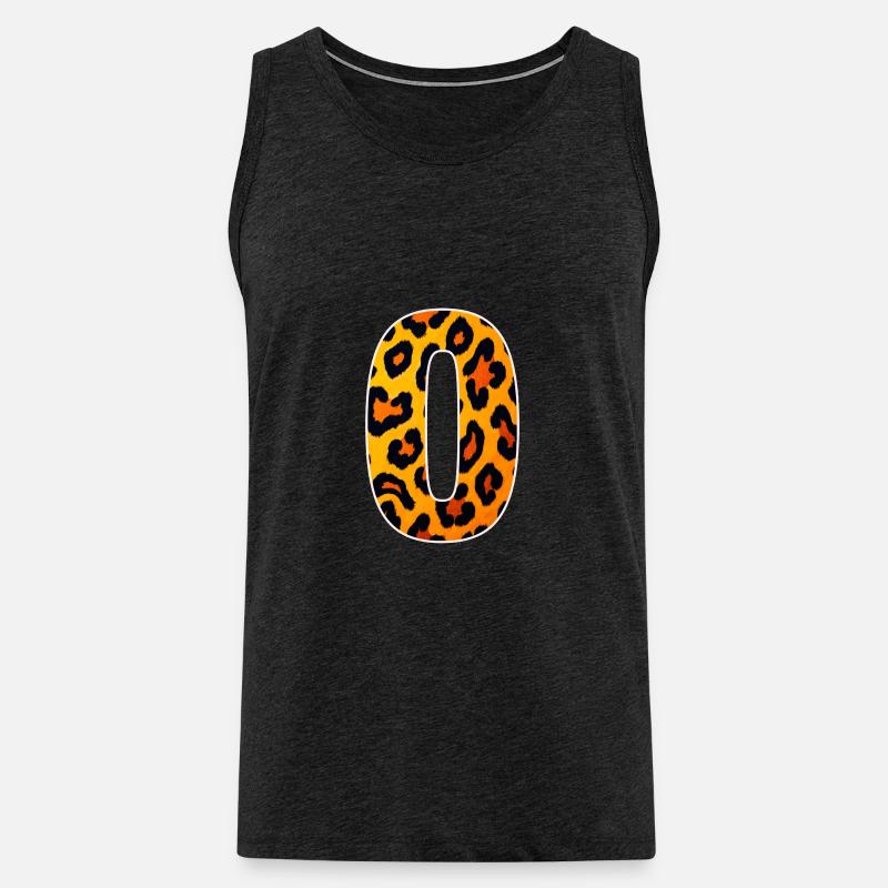 Leopard_Buchstabenmuster_-_O - Männer Premium Bio Tank Top - Anthrazit