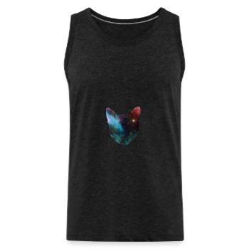 space cat Weltraumkatze Geschenk - Männer Premium Bio Tank Top - Anthrazit - Vorne - Alexander (188cm)