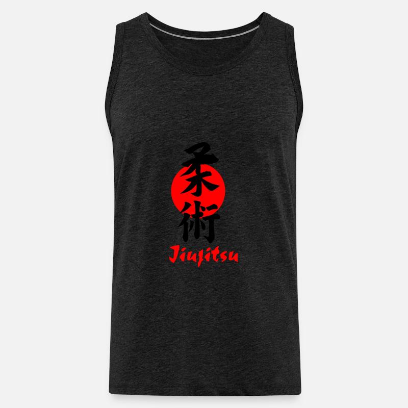 Jiujitsu Logo oder Emblem Kanji schwarz - Männer Premium Bio Tank Top - Anthrazit