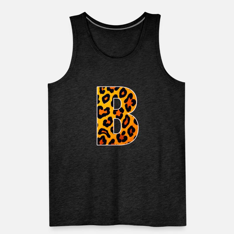 LeopardB Monogram in Leopard Look Men's Premium Organic Tank Top