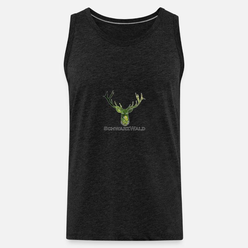 Schwarzwald Hirsch - Wald - Männer Premium Bio Tank Top - Anthrazit