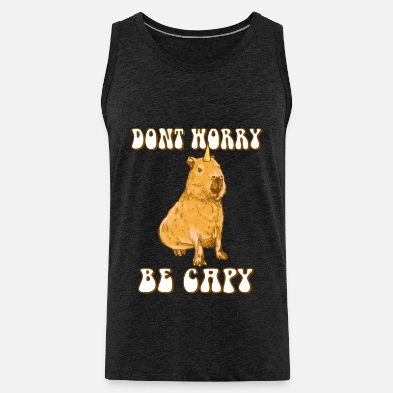 Capybara be Capy - Männer Premium Bio Tank Top - Anthrazit