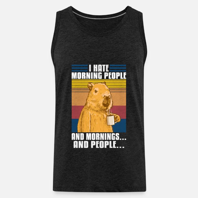 Capybara Meme Spruch - Männer Premium Bio Tank Top - Anthrazit
