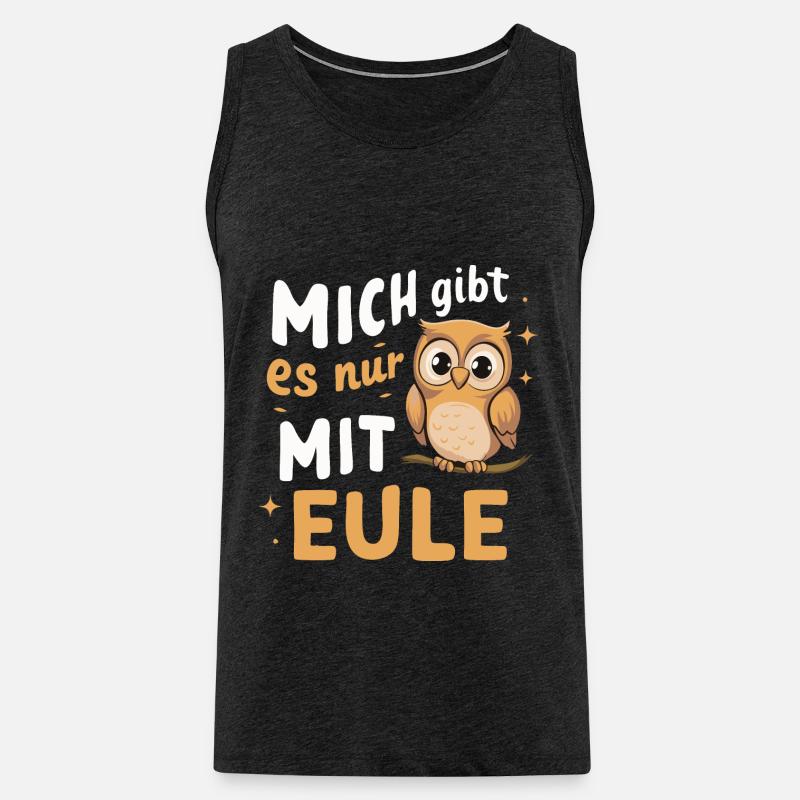 Nachteule Eule Eulen Vogel - Männer Premium Bio Tank Top - Anthrazit