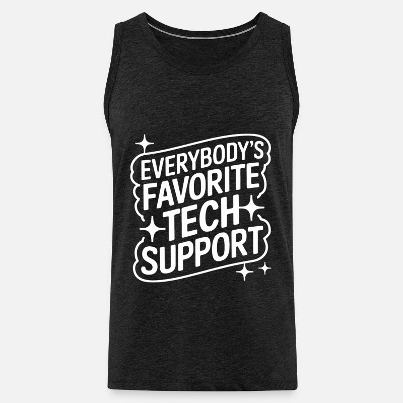 Technischer Support Computerfreak Nerd - Männer Premium Bio Tank Top - Anthrazit