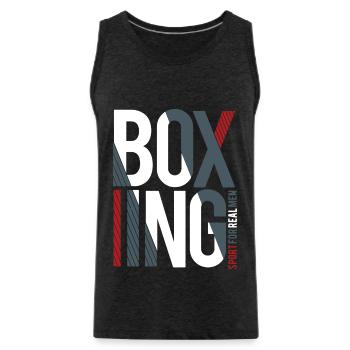 boxe - Débardeur bio Premium Homme - charbon - Devant - AI Model Male 185 dark (185cm)