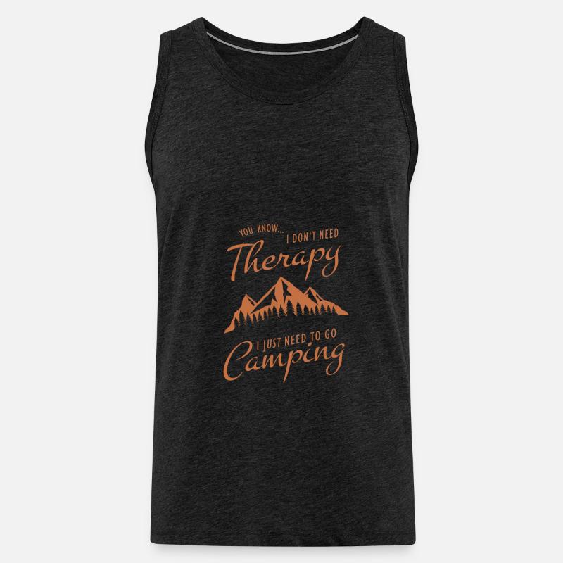 Terapi Camping - Terapi udendørs - Herre Premium økologisk tanktop - charcoal