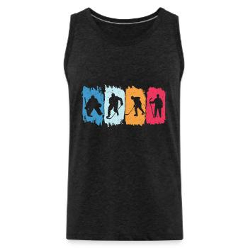 Eishockey retro t-shirt hockey - Männer Premium Bio Tank Top - Anthrazit - Vorne - AI Model Male 185 dark (185cm)